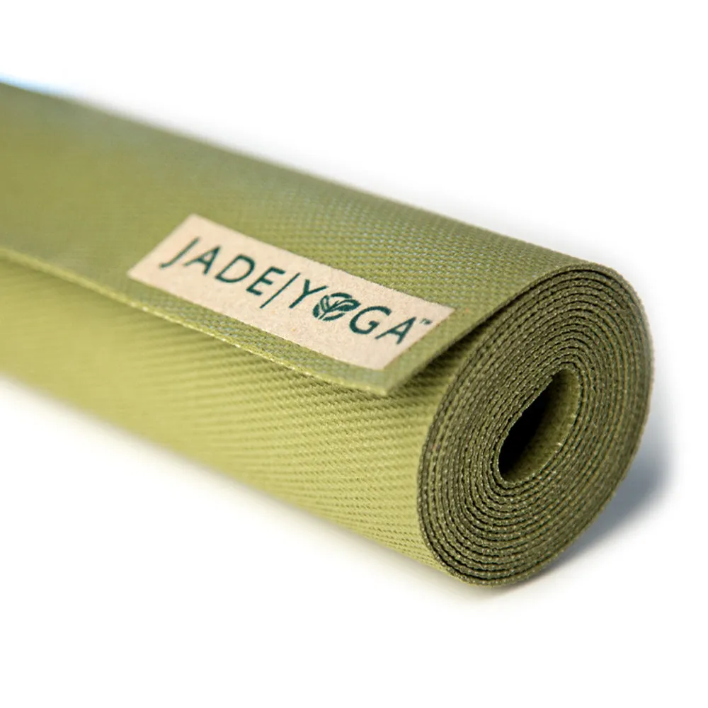 Jade Yoga Voyager Mat - Olive & Jade Yoga Cork Yoga Block - Small   Jade Yoga Plant Based Mat Wash - 8 oz Starter Kit