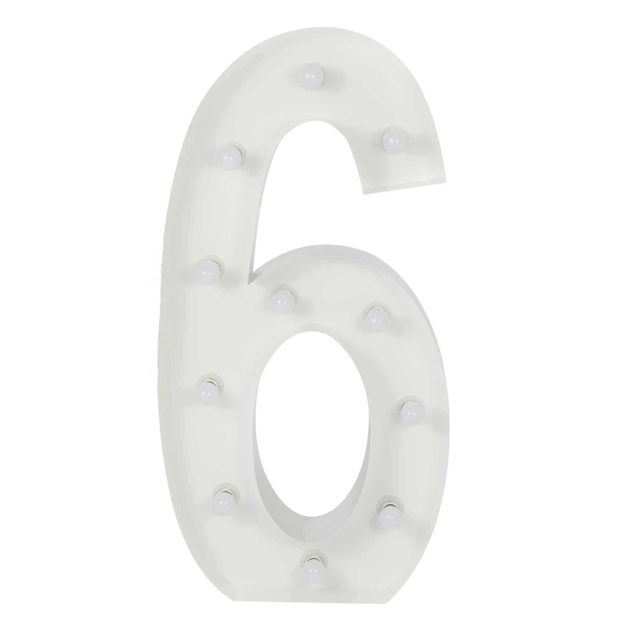 Large 4ft Tall LED Marquee Number - 6