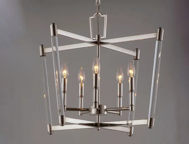 Lucent 23.25" 5 Light Chandelier in Polished Nickel