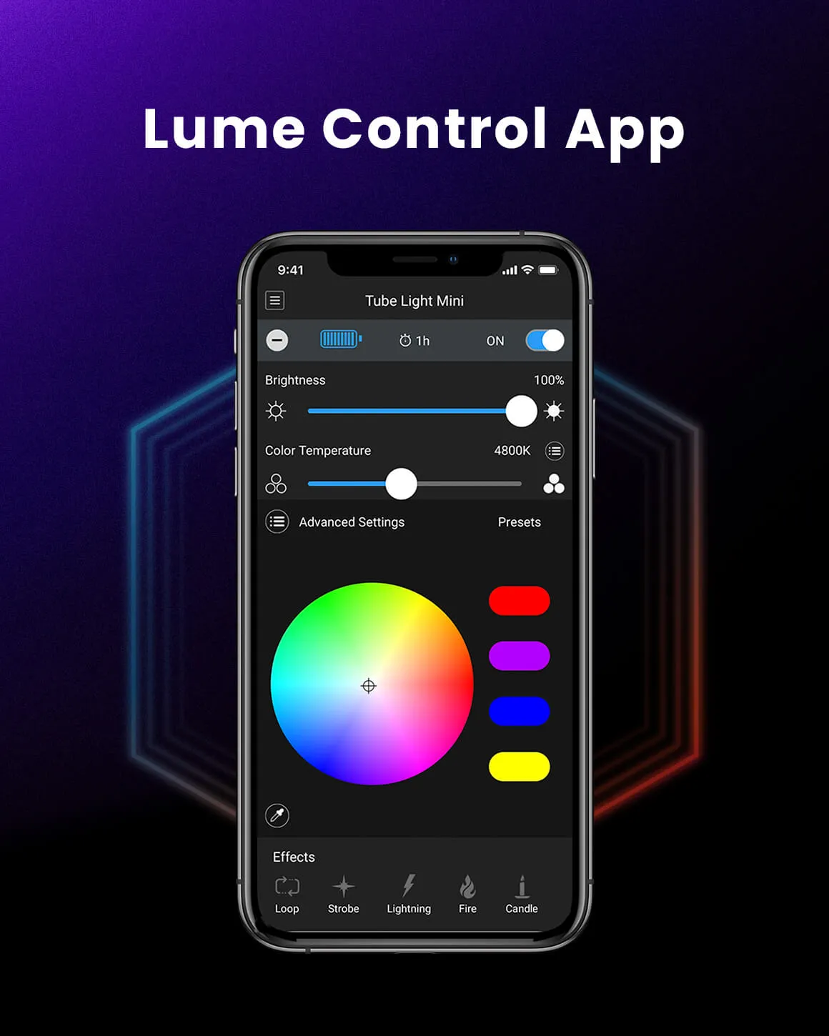 Lume Cube RGB Tube Light XL 2-Pack App Controlled 4ft. LED Tube Lights