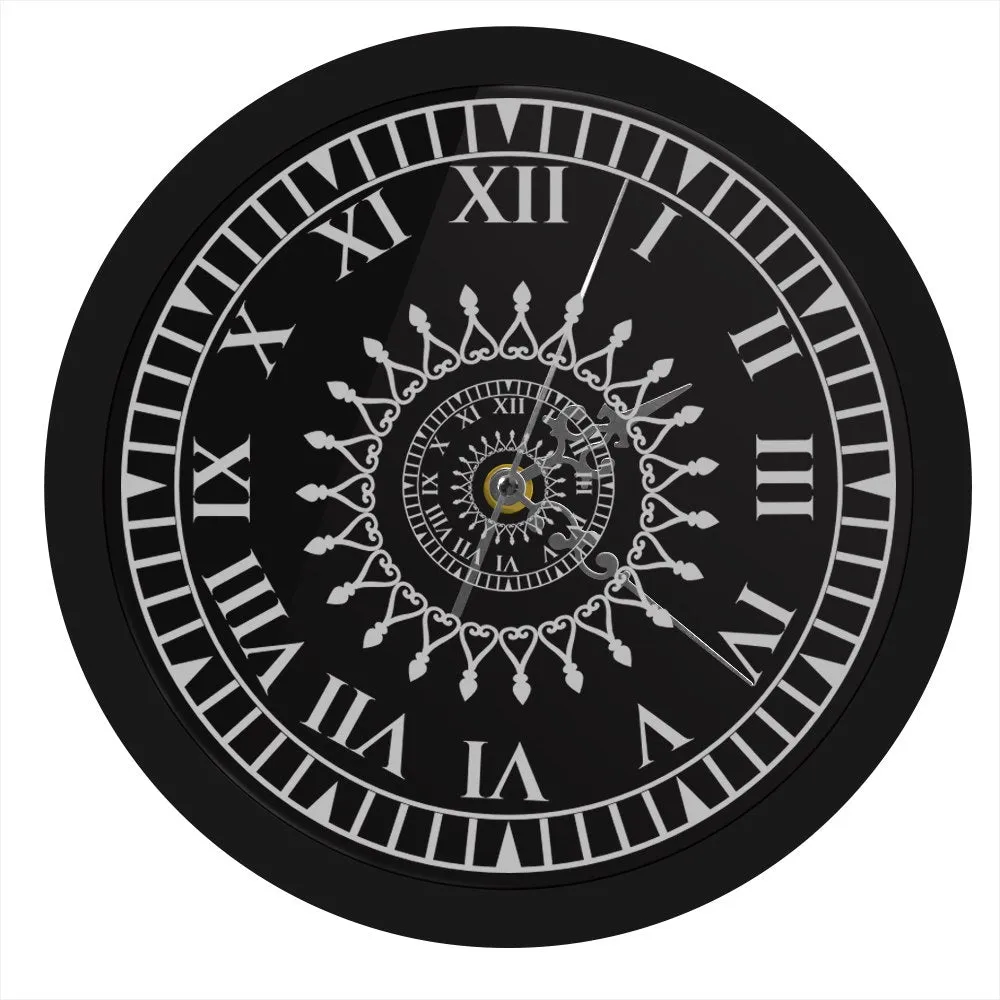 Mandala Flower Design Living Room Wall Decor LED Neon Sign Lighted 3D Wall Clock With Roman Numerals Spritual Geometric Pattern