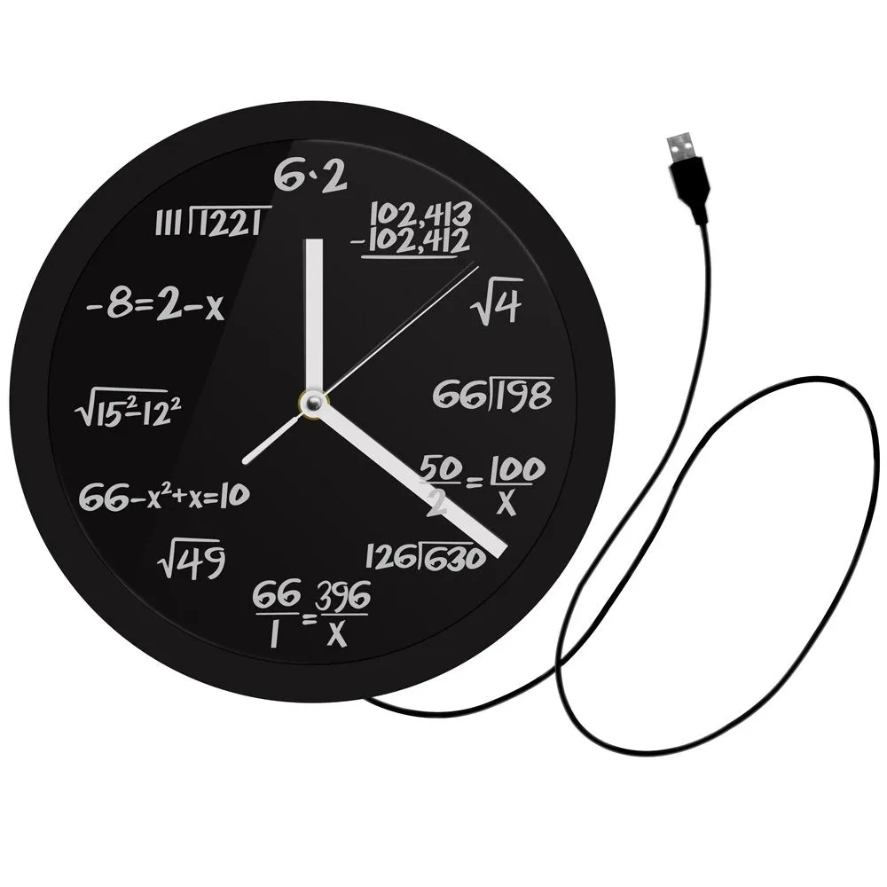 Math Wall Clock with LED illumination Math Formula Pop Equation Luminous Wall Clock Watch Scicence Educational Gifts For Kids