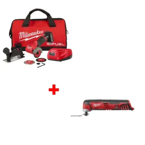 Milwaukee 2522-21XC M12 3" Cut Off Tool Kit w/ FREE 2426-20 M12 Multi-Tool, Bare