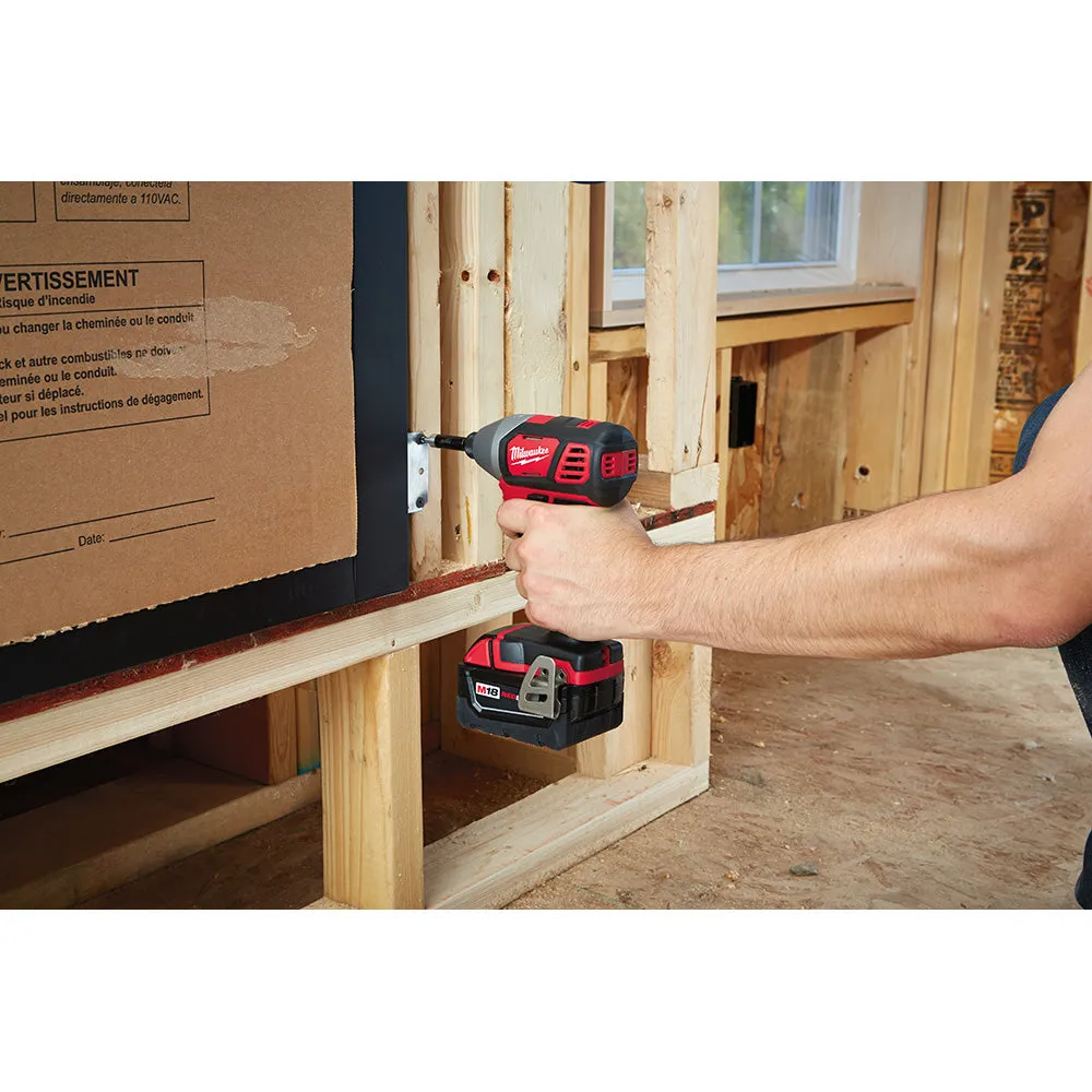 Milwaukee 2695-24 M18 Cordless Combo Compact Hammer Drill/Hackzall/1/4 Hex Impact Driver/Work Light/Charger/2 Battery