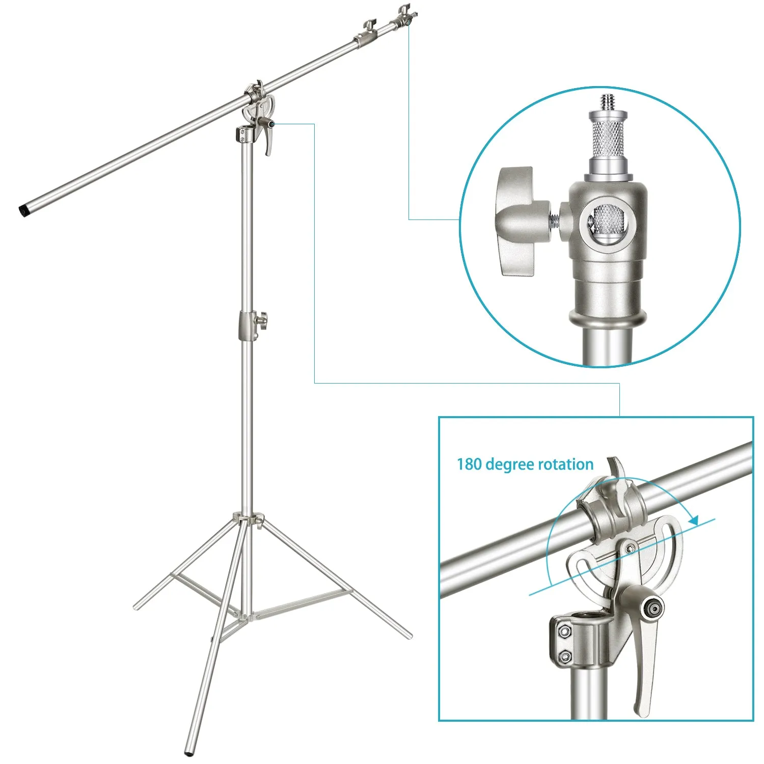 NEEWER 385cm Light Stand With Boom Arm And Sandbag