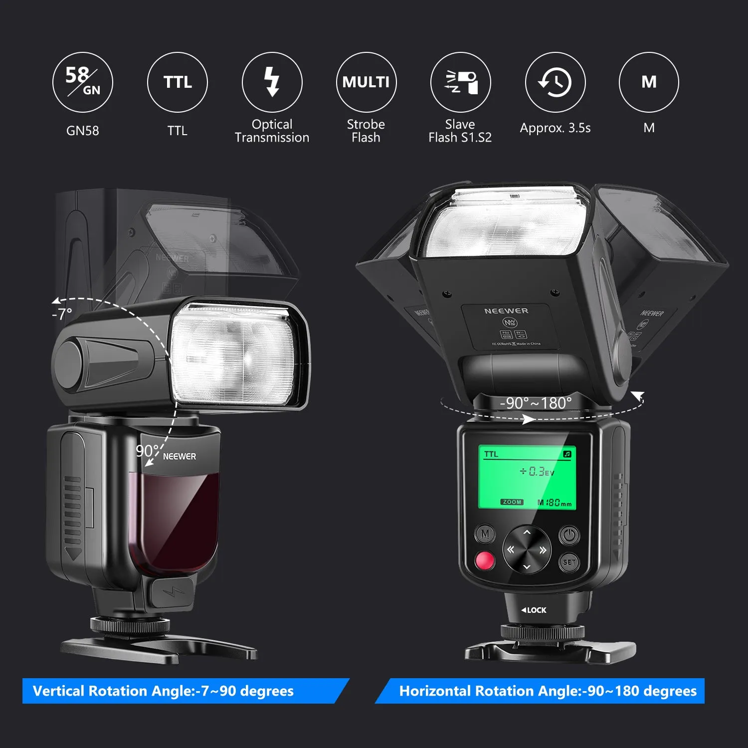 NEEWER 750II Camera Speedlite Flash Kit for Nikon DSLR Cameras