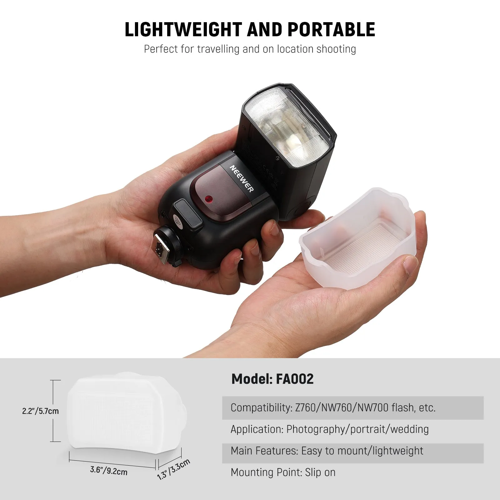 NEEWER FA002 Flash Diffuser for Square Head Speedlite Flash