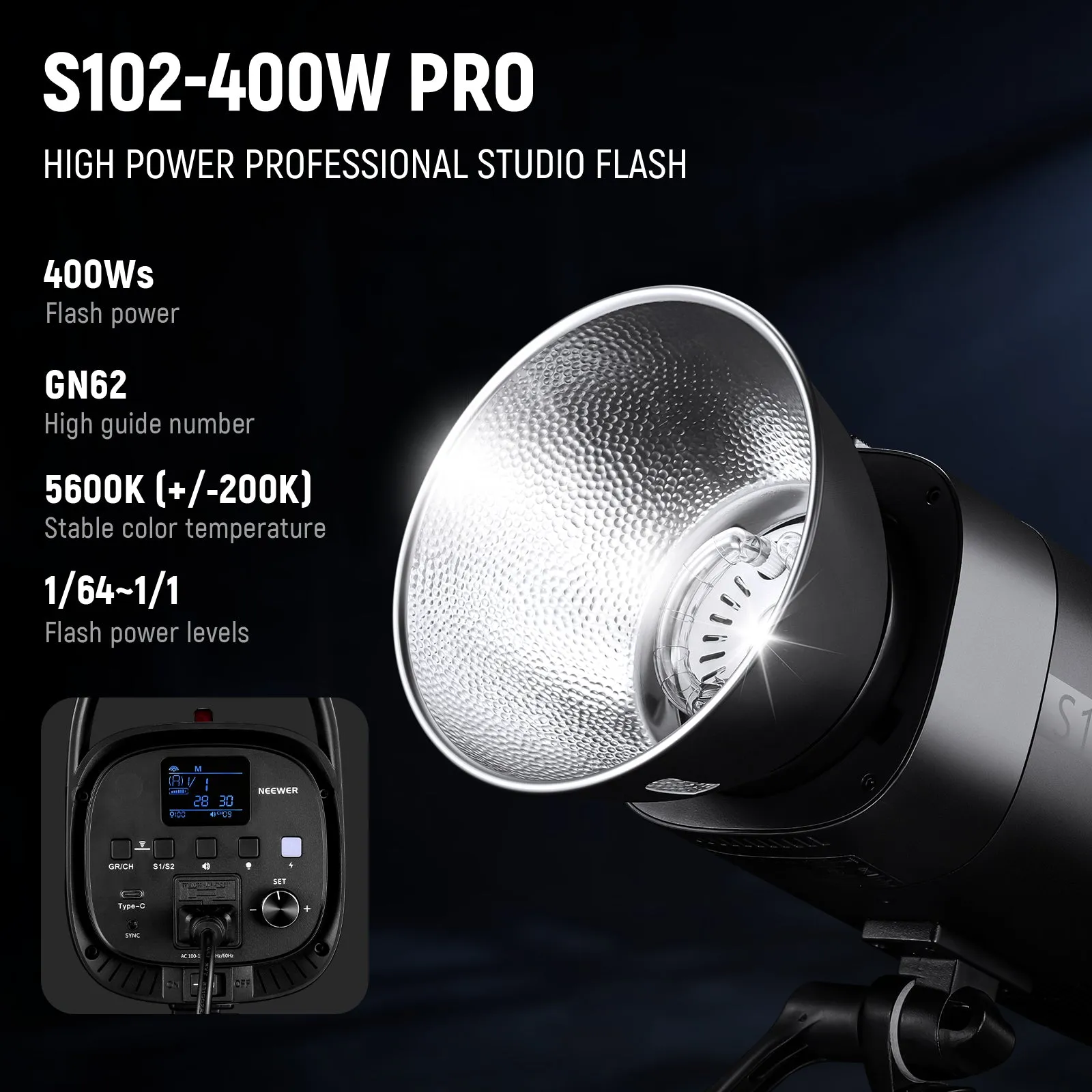 NEEWER S102-400W PRO Strobe Flash Light