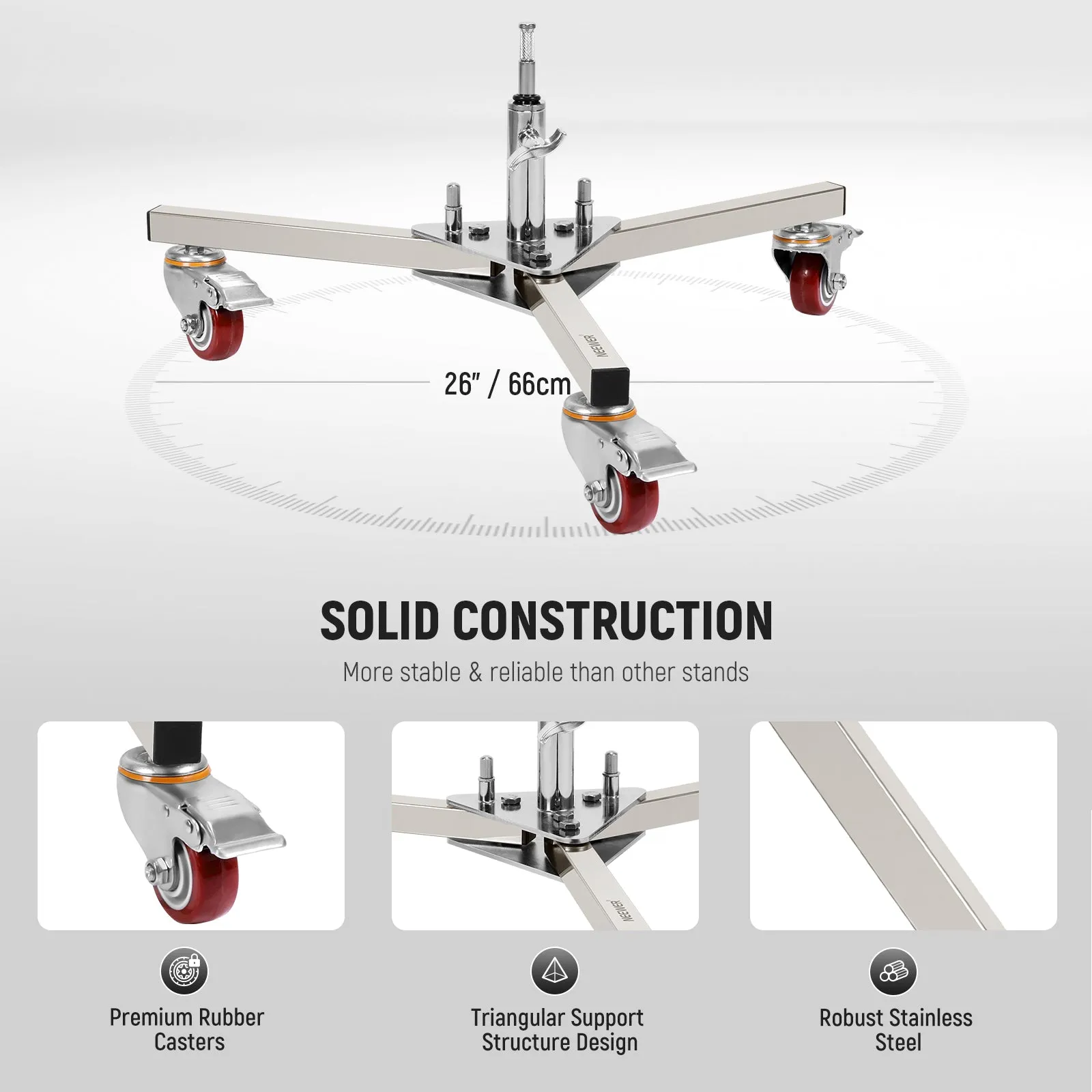 NEEWER ST002 Heavy Duty Stainless Steel Light Stand