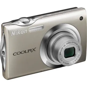 Nikon Coolpix S4000 Digital Camera - Compact 12MP, 4x Optical Zoom - Silver