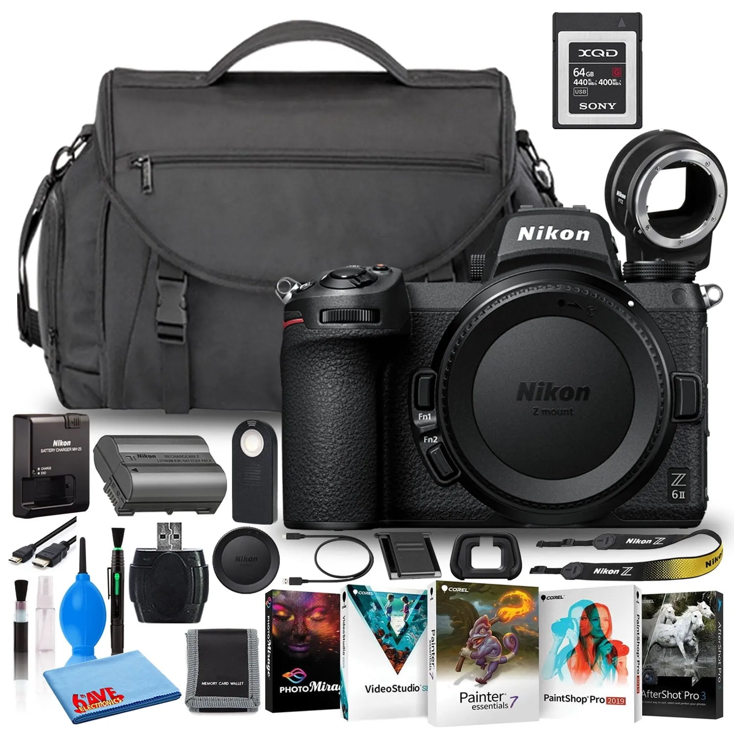 Nikon Z 6II Mirrorless Camera (Body Only) (International) 64GB XQD   FTZ Bundle