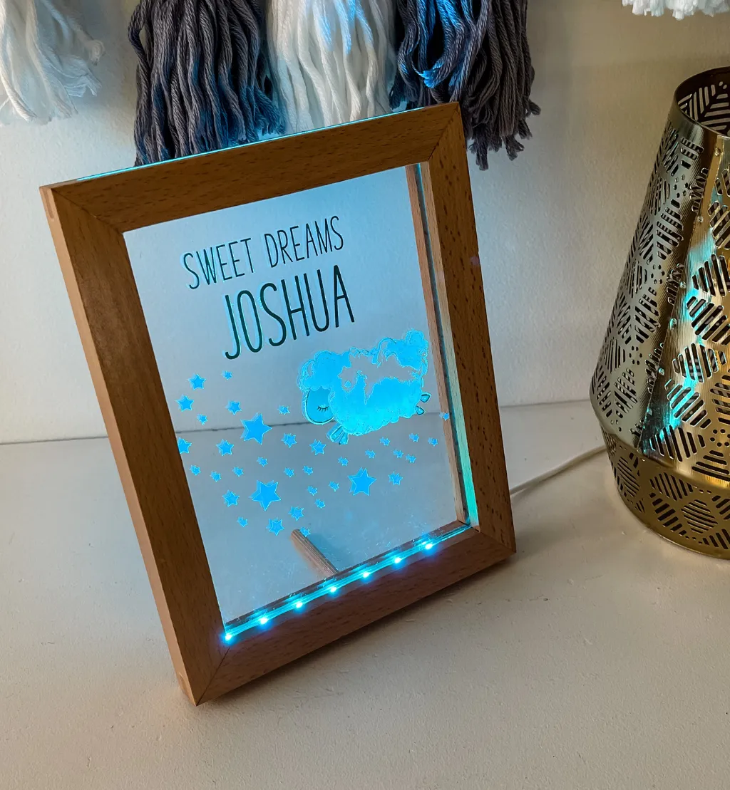 Personalised PRINTED LED Frame 7 RGB LIGHTS