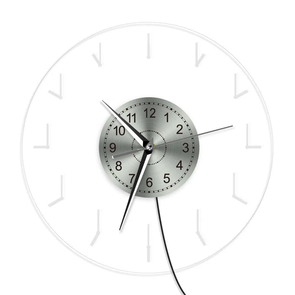 Redundant LED Lighting Wall Clock Acrylic LED Edge Lit Redundancy Luminous Wall Clock Modern Design Office Room LED Wall Decor