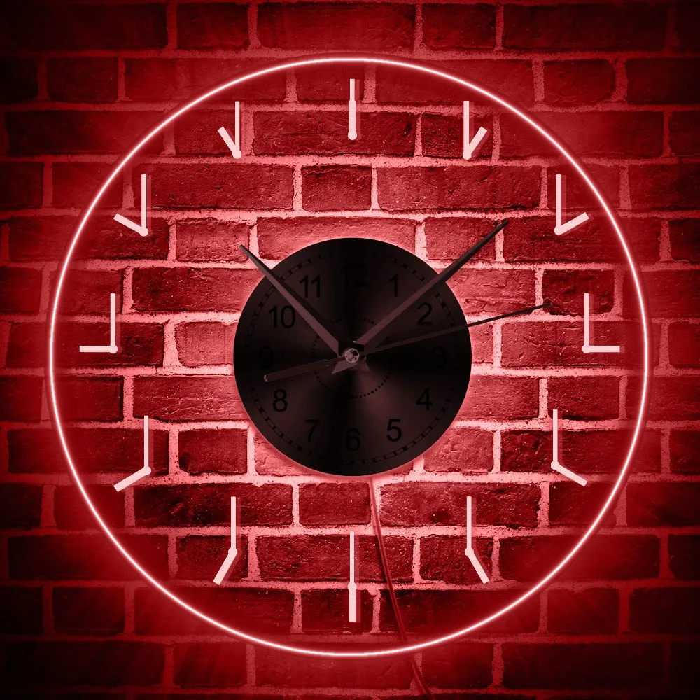 Redundant LED Lighting Wall Clock Acrylic LED Edge Lit Redundancy Luminous Wall Clock Modern Design Office Room LED Wall Decor