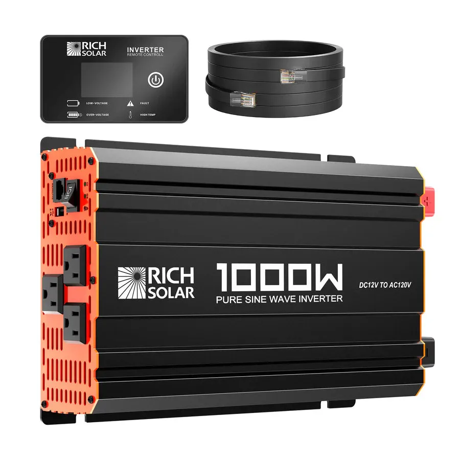 Rich Solar NOVA PURE 1K | 1000 Watt (1kW) 12 Volt Industrial Pure Sine Wave Inverter | Powerful 1000W 12V Off-Grid Inverter fo