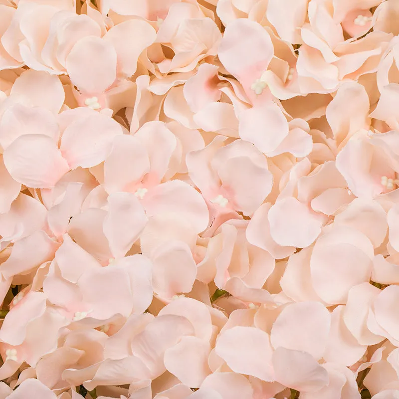 Silk Hydrangeas Flower Wall Backdrop Panel - Light Pink