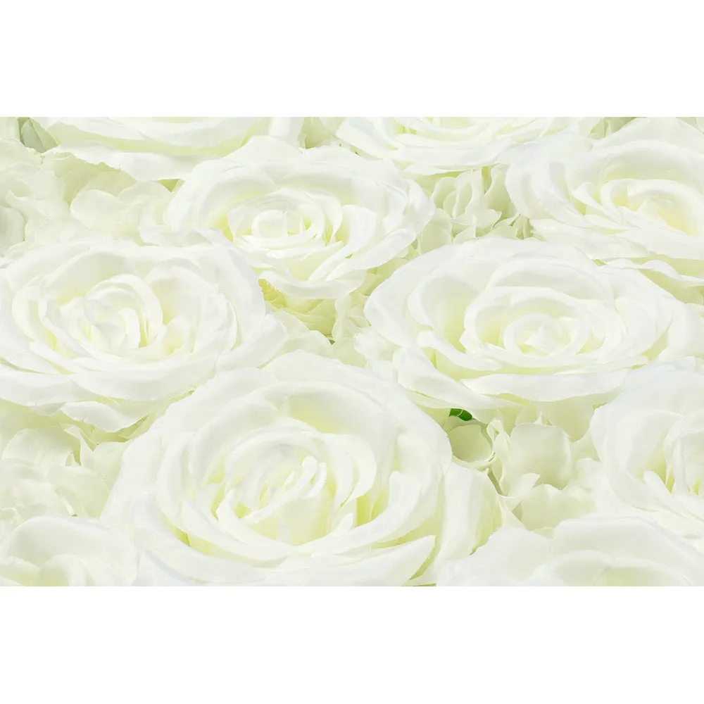 Silk Roses/Hydrangeas Flower Wall Backdrop Panel - Cream