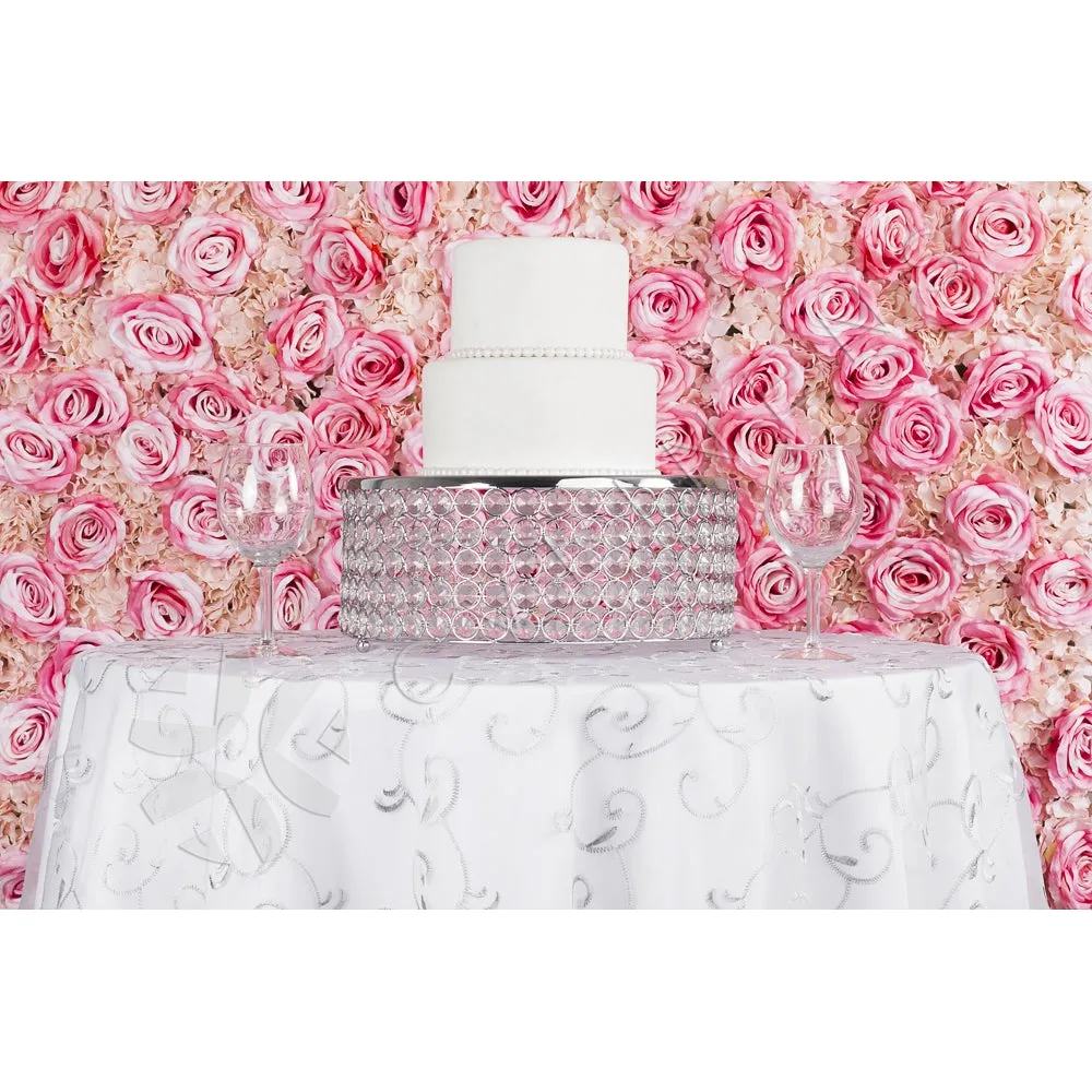 Silk Roses/Hydrangeas Flower Wall Backdrop Panel - Fuchsia & Light Pink