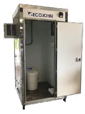 Single Portable Restroom with Waterless Incinerating Toilet