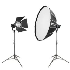 SL200II Daylight Balanced 200Ws Twin Lighting Kit with S120T Softbox & Fresnel Lens