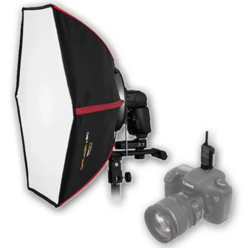 SMDV Diffuser 50 Smart Softbox Kit 2 with Flash Wave III Radio Flash Trigger System - Professional 20x22" Rigid Softbox for 2x Speedlight Flashes