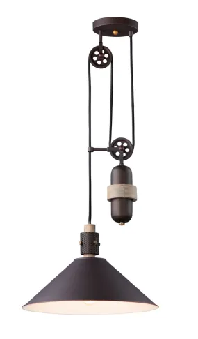 Tucson 16" Single Light Pendant in Oil Rubbed Bronze and Weathered Wood