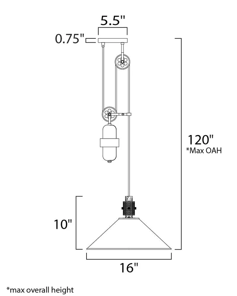 Tucson 16" Single Light Pendant in Oil Rubbed Bronze and Weathered Wood