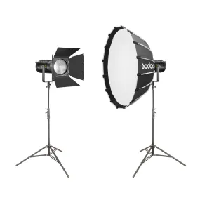 UL150IIBi Portable LED Light Twin Kit with S85T Softbox & Fresnel Lens