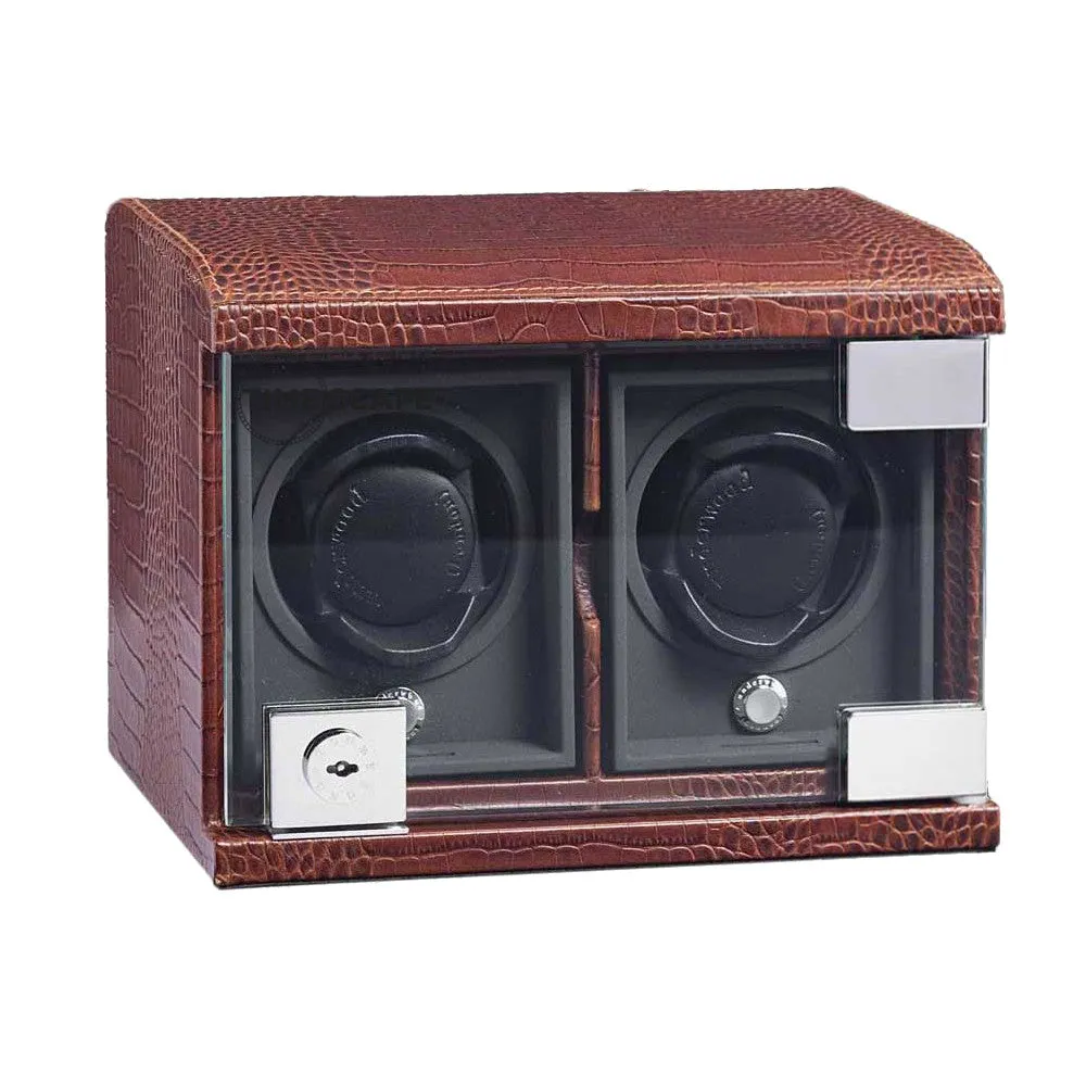 UNDERWOOD (LONDON) - Classic Croco 2-Unit Watch Winder | UN815/CBRW