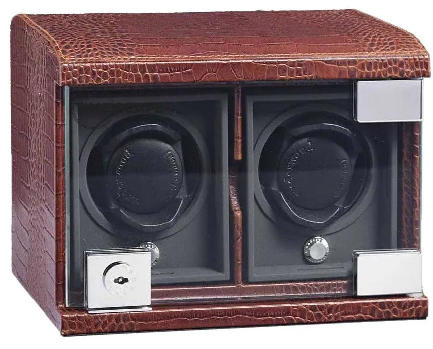 UNDERWOOD (LONDON) - Classic Croco 2-Unit Watch Winder | UN815/CBRW