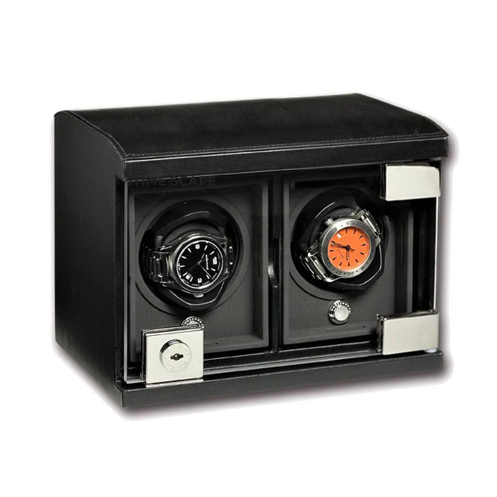 UNDERWOOD (LONDON) - Classic Leather 2-Unit Watch Winder | UN815/BLK