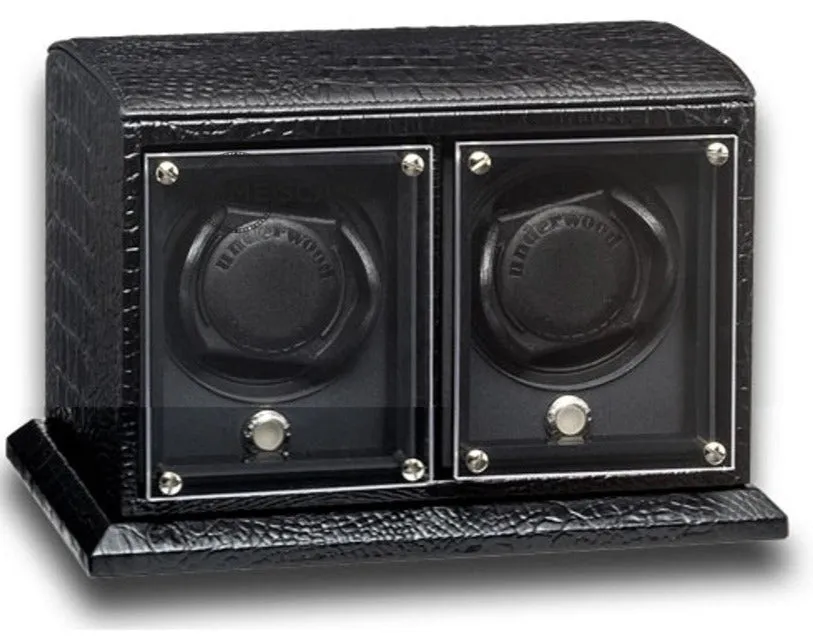 UNDERWOOD (LONDON) - EvO Croco 2-Unit Watch Winder | UN9001/CBLK