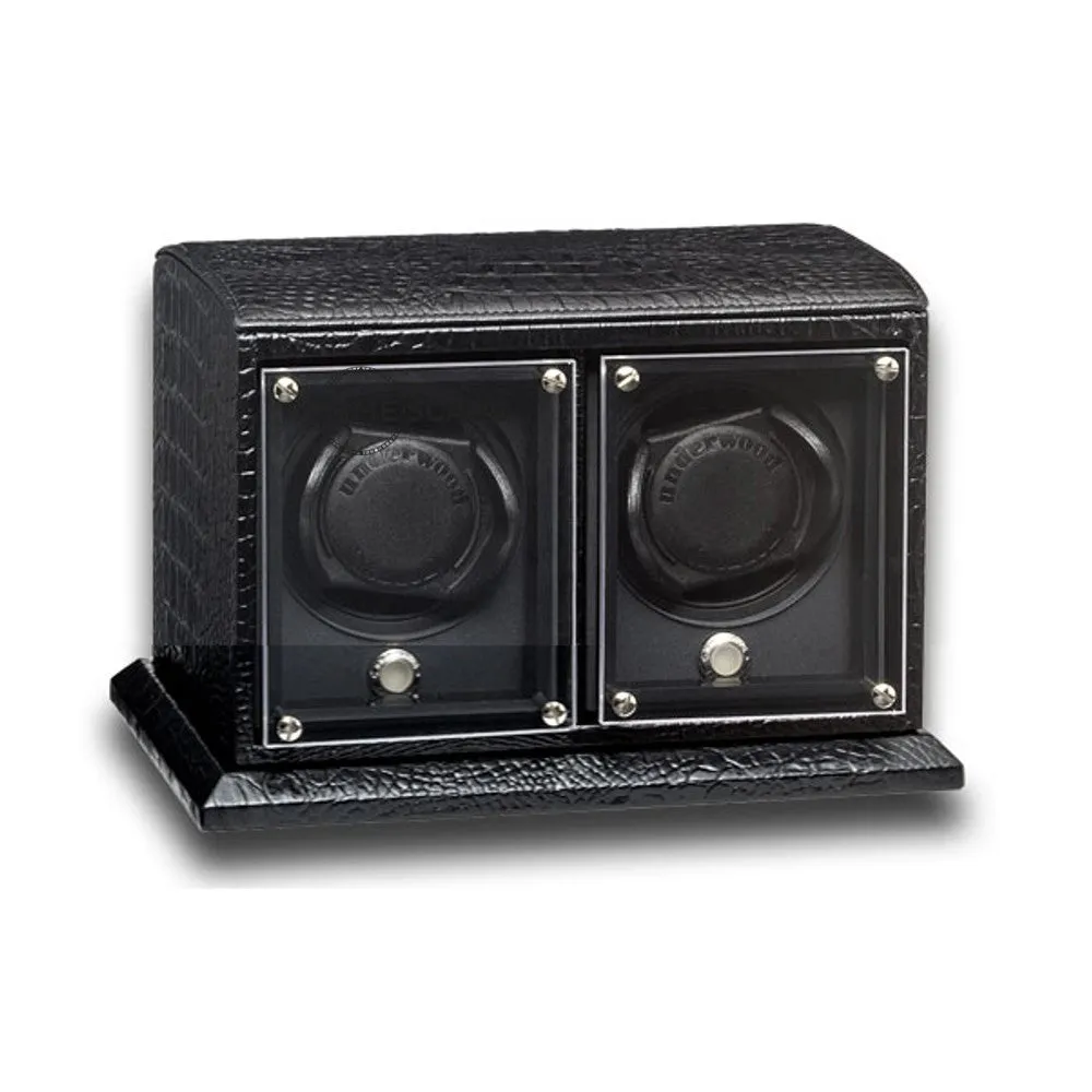 UNDERWOOD (LONDON) - EvO Croco 2-Unit Watch Winder | UN9001/CBLK