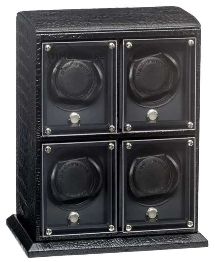 UNDERWOOD (LONDON) - EvO Croco 4-Unit Watch Winder | UN9002/CBLK