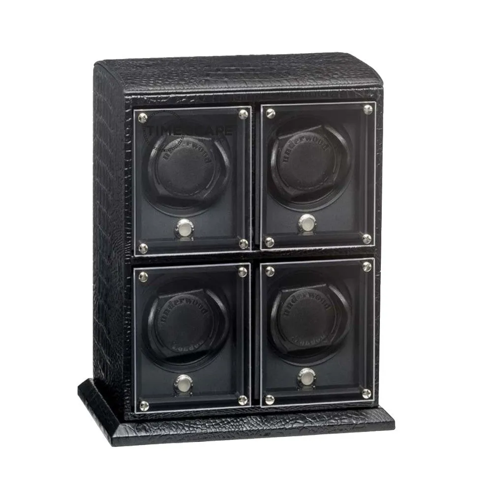 UNDERWOOD (LONDON) - EvO Croco 4-Unit Watch Winder | UN9002/CBLK